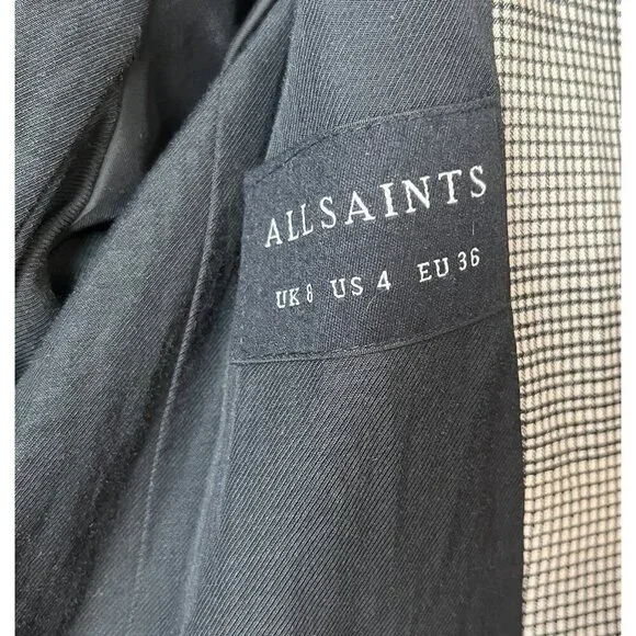 ALL SAINTS DOUBLE BREASTED OVERSIZED FIT BLAZER JACKET 4 - Picture 12 of 14